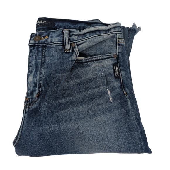 Silver Jeans Denim - EUC Silver Jeans Womens W30/L27 Vintage Ankle Straight Distressed Raw Hem